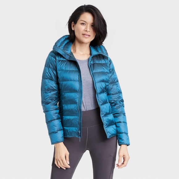 All in Motion Packable Down Puffer Jacket Teal NWT - Picture 1 of 7